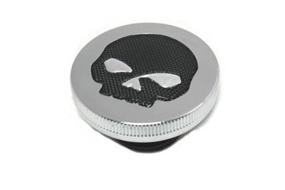 Chrome Skull Style Vented Gas Cap - Click Image to Close