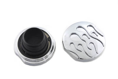 Chrome Flame Style Vented and Non-Vented Gas Cap Set