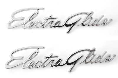 OE Front Fender Emblem Set "Electra Glide" - Click Image to Close