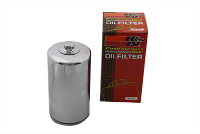 K&N Spin On Hex Oil Filter Chrome - Click Image to Close