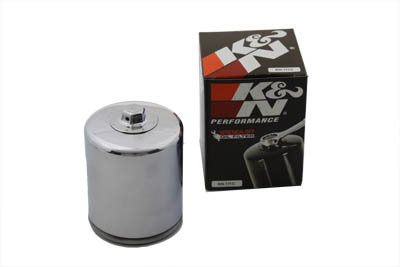 K&N Spin On Hex Oil Filter Chrome - Click Image to Close