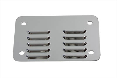 License Plate Backing Plate Louvered Style Chrome - Click Image to Close