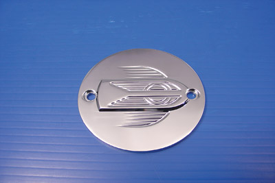 Chrome 2-Hole Flying Wheel Ignition System Cover - Click Image to Close