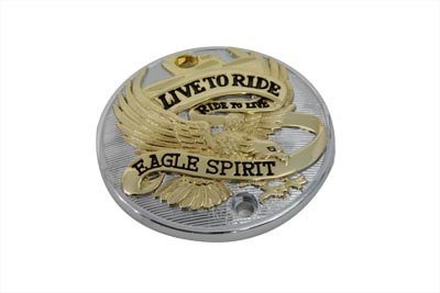 Gold Inlay Vertical Live to Ride Ignition System Cover - Click Image to Close