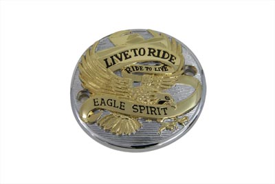 Gold Inlay Live to Ride Ignition System Cover - Click Image to Close