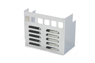 Chrome Louvered Battery Side Cover - Click Image to Close