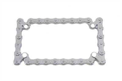 License Plate Frame Chain Style Chrome - Click Image to Close