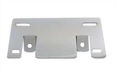 License Plate Frame Support Bracket Slant Style Chrome - Click Image to Close