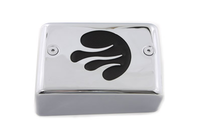Chrome Ignition Module Cover with Flame - Click Image to Close