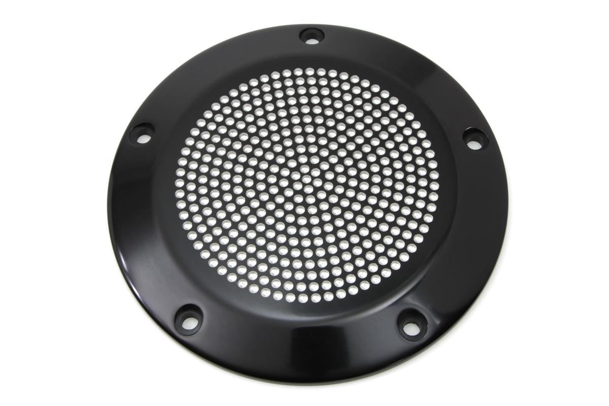 Black Perforated 5-Hole Derby Cover - Click Image to Close