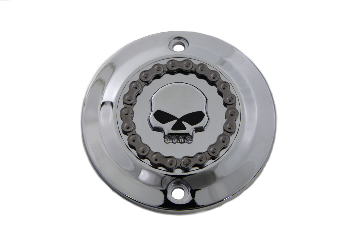 Skull Ignition System Cover Chrome - Click Image to Close