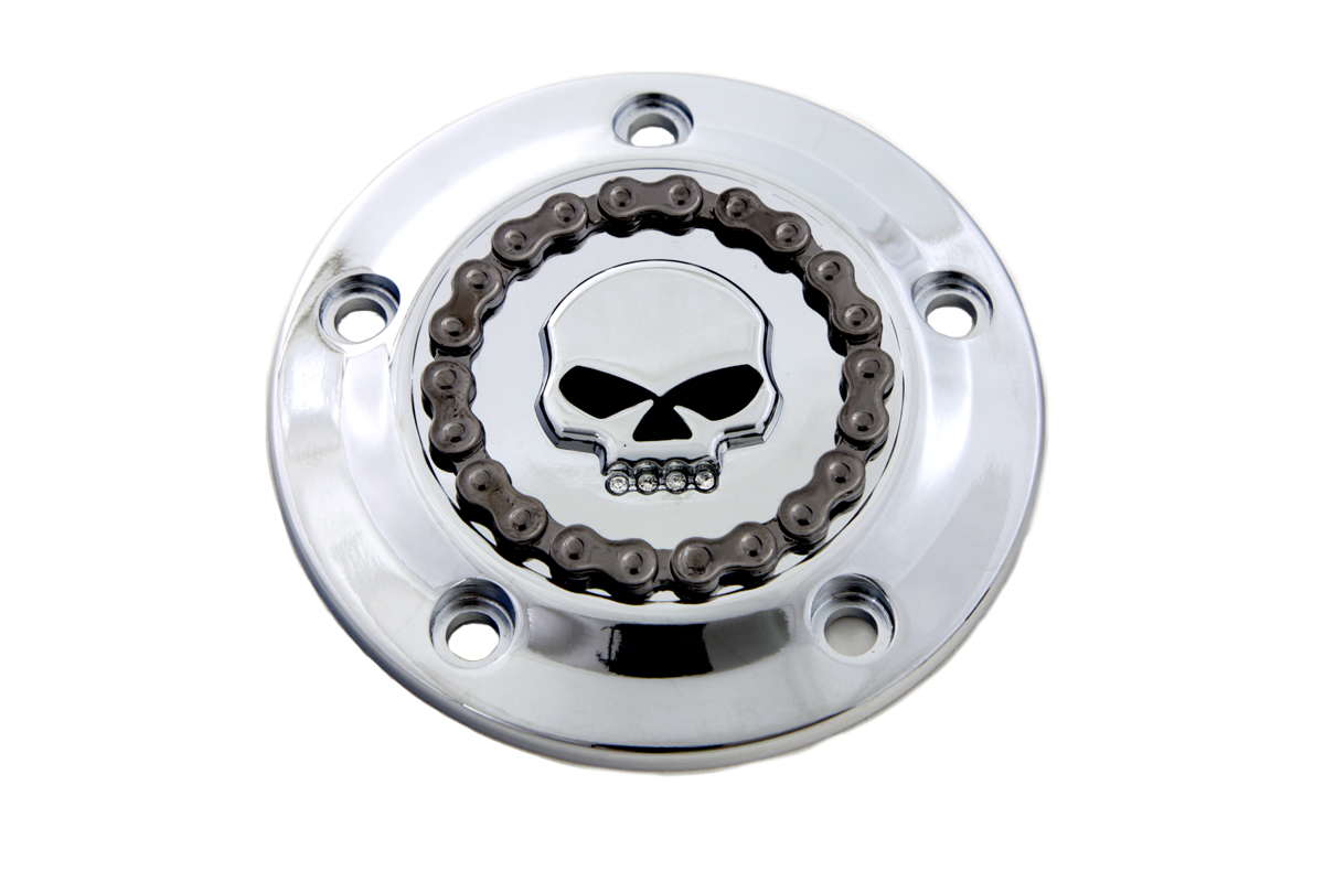 Skull Ignition System Cover Chrome - Click Image to Close