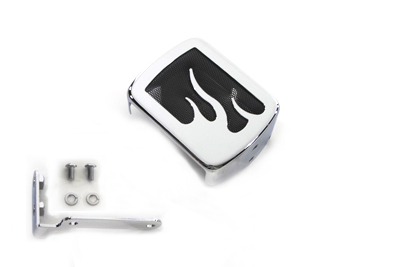 Chrome Coil Cover with Flame - Click Image to Close