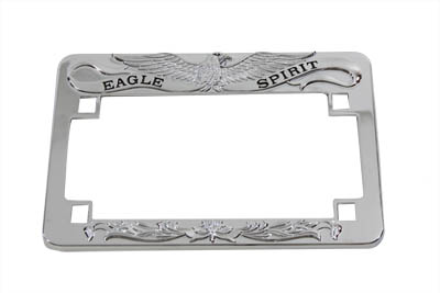 License Plate Frame Eagle Spirit Style Chrome - Click Image to Close
