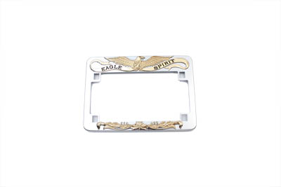 License Plate Frame Eagle Spirit Style Gold Inlay