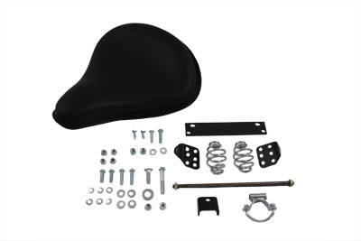 Black Leather Solo Seat With Mount Kit - Click Image to Close
