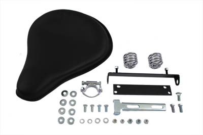 Black Leather Solo Seat Kit - Click Image to Close