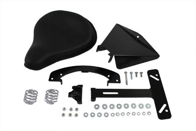 Black Leather Solo Seat Kit - Click Image to Close