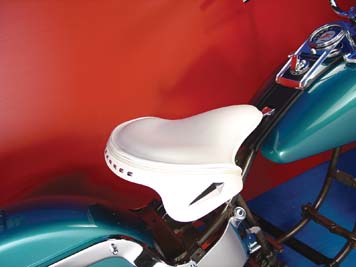 White Leather Police Style Solo Seat - Click Image to Close