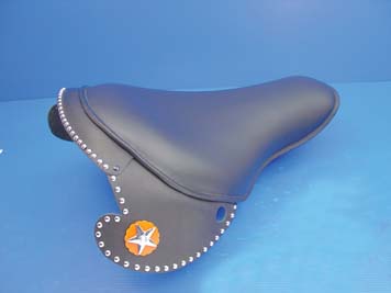 Black Leather Buddy Seat with Skirt - Click Image to Close