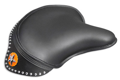 Black Leather Solo Seat With Skirt - Click Image to Close