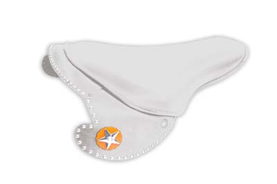 White Leather Buddy Seat with Skirt - Click Image to Close