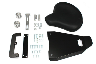 Black Leather Solo Seat With Mount Kit - Click Image to Close