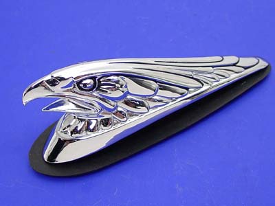 Eagle Front Fender Tip Ornament Chrome - Click Image to Close