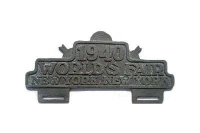1940 World's Fair License Plate Topper - Click Image to Close