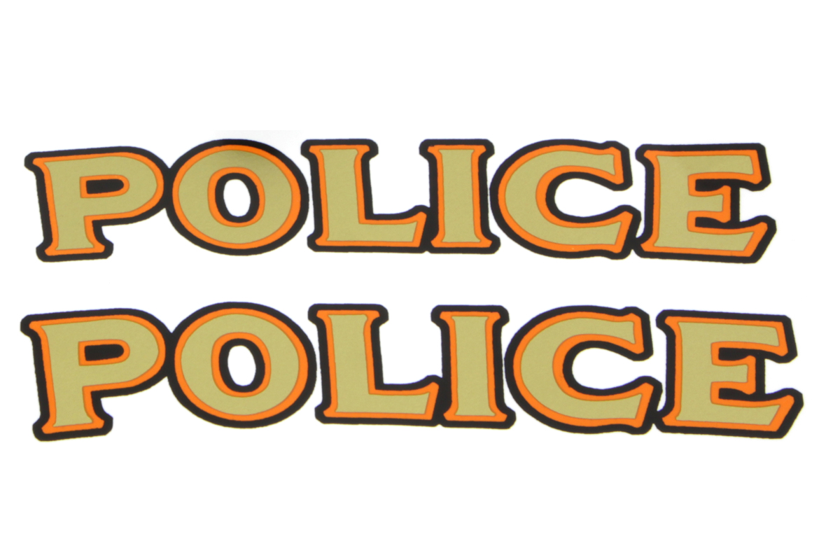 Front Fender "Police" Decal Set - Click Image to Close