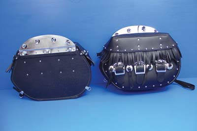 Black Leather Saddlebag Set - Click Image to Close