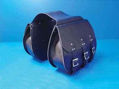 3 Buckle Thro-Over Saddlebags Black - Click Image to Close
