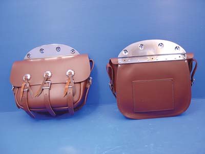 Brown Leather Replica Saddlebag Set - Click Image to Close
