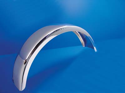 Rear Fender Flat Chrome Unfinished - Click Image to Close