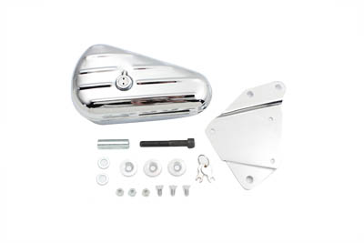Chrome Left Side Oval Tool Box and Mount Kit - Click Image to Close