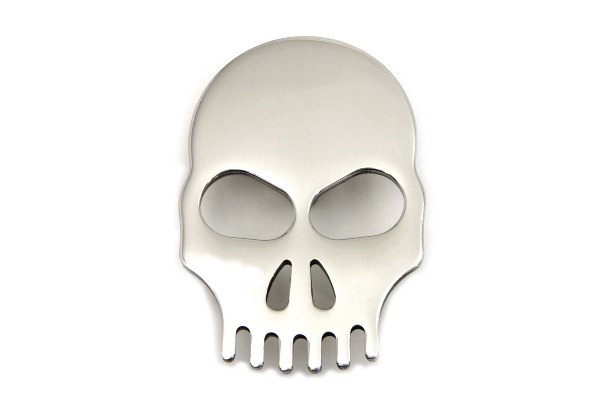 Stainless Steel Fender Medallion with Skull - Click Image to Close