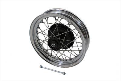 18" Front Wheel with Hub, Chrome Rim, Stainless Spokes - Click Image to Close