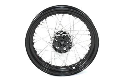 18" Rear Wheel with Black Hub, Rim, Stainless Spokes