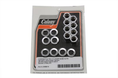Chrome Stock Cylinder Base Nuts and Washers - Click Image to Close