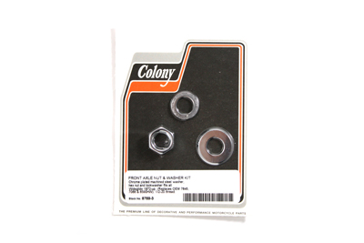 Chrome Front Axle Nut and Washer Kit