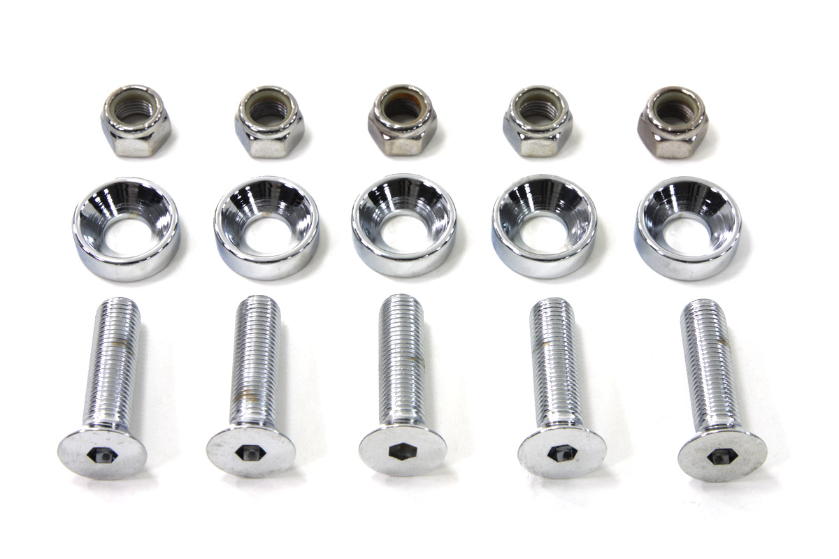 Pulley Bolt, Nut and Washer Kit Chrome - Click Image to Close
